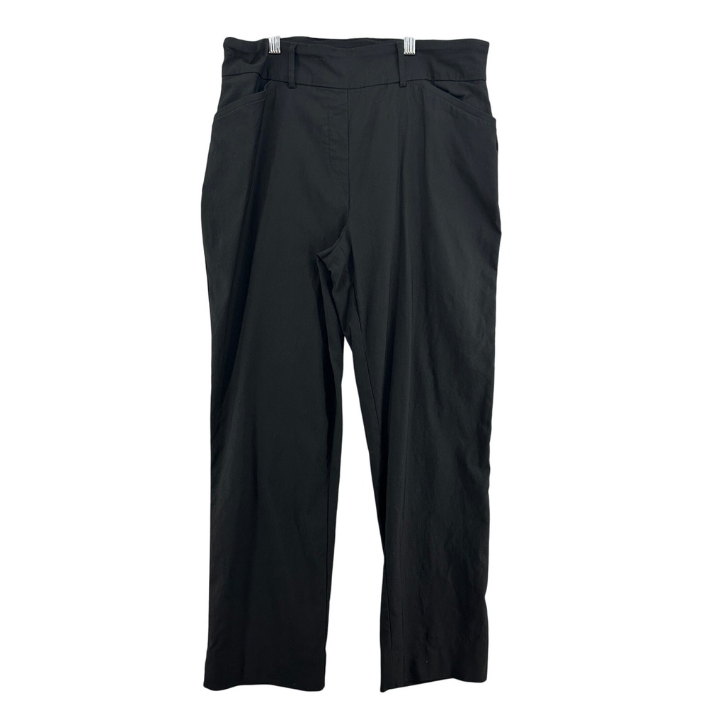 Hilary Radley Black Dress Pants Stretch Career‎ Casual Trousers LG